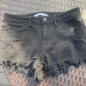 Black jean shorts